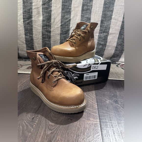 Georgia Boots 6” Wedge G6152 Men’s 9.5 Barracuda Gold - Picture 4 of 13